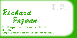 richard pazman business card